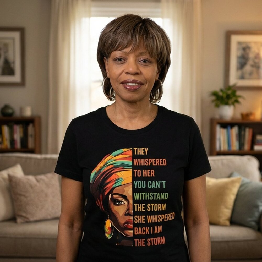 I Am The Storm Graphic Tee | Headwrap/Locs Woman Statement Shirt | 2XL